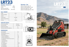 880KG Mini Skid Steer Stand-On Track Loader 23HP Gas RATO Engine 2 Pumps Compact