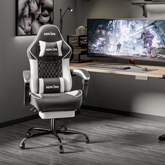 Gaming Chair PVC Leather Featuring High-Back Massage Function and Footrest