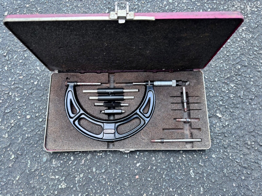 Starret Micrometer Caliper no. 224 Set A Range 2” To 6” The L.S Starrett Co Asis