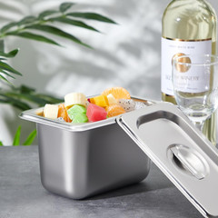 6 Pack Stainless Steam Hotel Pan with Lid, 1/9 Size x 4 Inch Deep Steam Table Pa