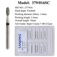 Dental Diamond Burs Egg 379-018 023 FG Burs Super Coarse Extra Fine High Speed