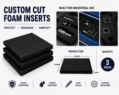 Polyethylene Closed Cell Foam Sheets 16″ x 12″ x 1″ Tool Box Case Insert 3 Pack