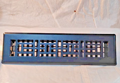 Decor Grates AJH212-BLK Oriental Floor Register, 2×12 Inches, Textured Black