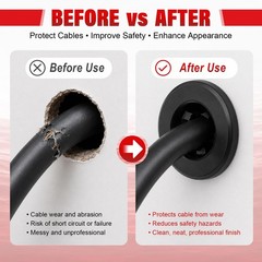 50PCS 7/8″ Round Cable Snap Bushing Grommet, Black Snap in Cable Grommet Prot…