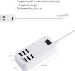 Multi 6 Port USB Hub Wall Charger Station Fast Charging Desktop AC Power Adapter