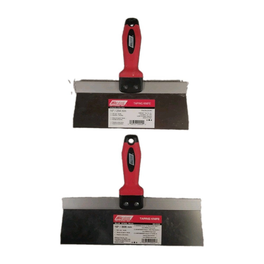 Wal-board Blue Steel Drywall Taping Knife Blade 10″ & 12″ 2 Pack NEW