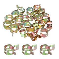 MECCANIXITY ID 11mm 7/16inch Fuel Line Hose Clips, Pipe 7/16 Inch, Silver