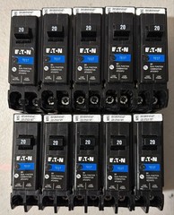 10 PCS Eaton BRP120DF 20A 1 Pole Dual Function Circuit Breaker AFCI GFCI