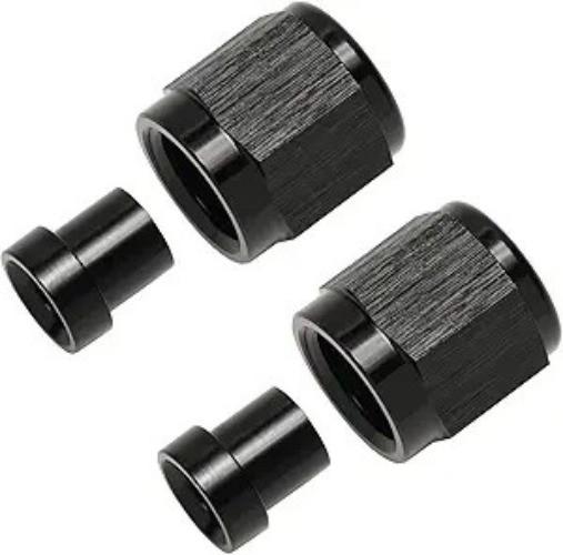 4AN Hardline Tube Nut and Sleeve Fitting Adapter for 1/4 Size: 4AN-1/4, 2 Sets