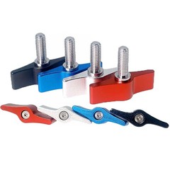 1/4 Clamping Thumb Screw Tee Wing Knob Head Hand Grip Bolts Aluminum M4 M5 M6 M8