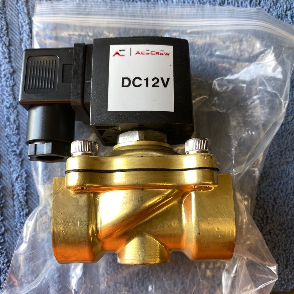 Solenoid Coil 12v DC Ace Crew Brass Normally Open Electric Valve 3/4” Great Deal