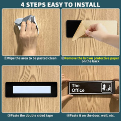 The Office Sign, 9 × 3 Inch Main Official Self Adhesive Office Sign for Door or