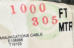 BELDEN Communications Coax Cable RG6 18 AWG 3 GHZ 010 75 OHM BLACK 1000ft CATV