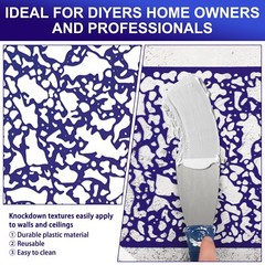 3 Pieces Knockdown Texture Spray Stencil Drywall Repair Tool Knockdown Texture