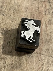 Printing Letterpress Print Antique Foundry Cast Rearing Stallion Horse (3487)