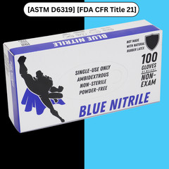 2000 Pcs, Blue Nitrile Powder-Free Disposable Gloves Small 3 MIL Finger-Textured