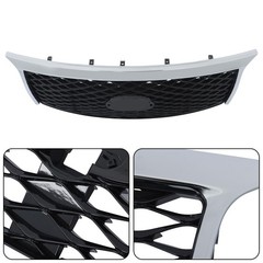 Front Upper Mesh Grille Lower Bumper Trim Chrome Camera Hole QX80 2015 2016 2017