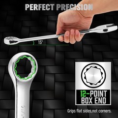 6-Piece All-Purpose Combination Wrench Set, SAE & Standard 15/16” to 1-1/4”…