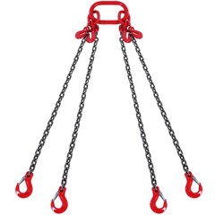 VEVOR 3/8″ x 10′ Chain Sling 4 Legs G80 Lifting Chain with Grab Hooks 18400 lbs