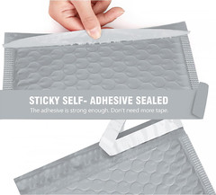 HBlife 50 Pcs Bubble Mailers, 6×10 Inches Self Seal Gray Poly Mailers, Padded