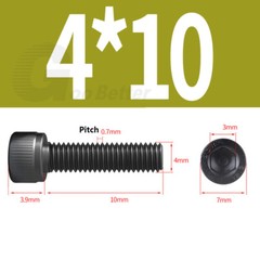 M2 M2.5 M3 M4 M5 Allen Bolt Hex Socket Cap Screws Black Steel 12.9 DIN912 Coarse