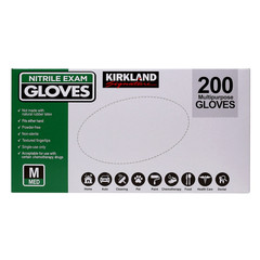 Kirkland Signature Nitrile Exam Gloves, 400-count, Size Medium =(2 Pack)