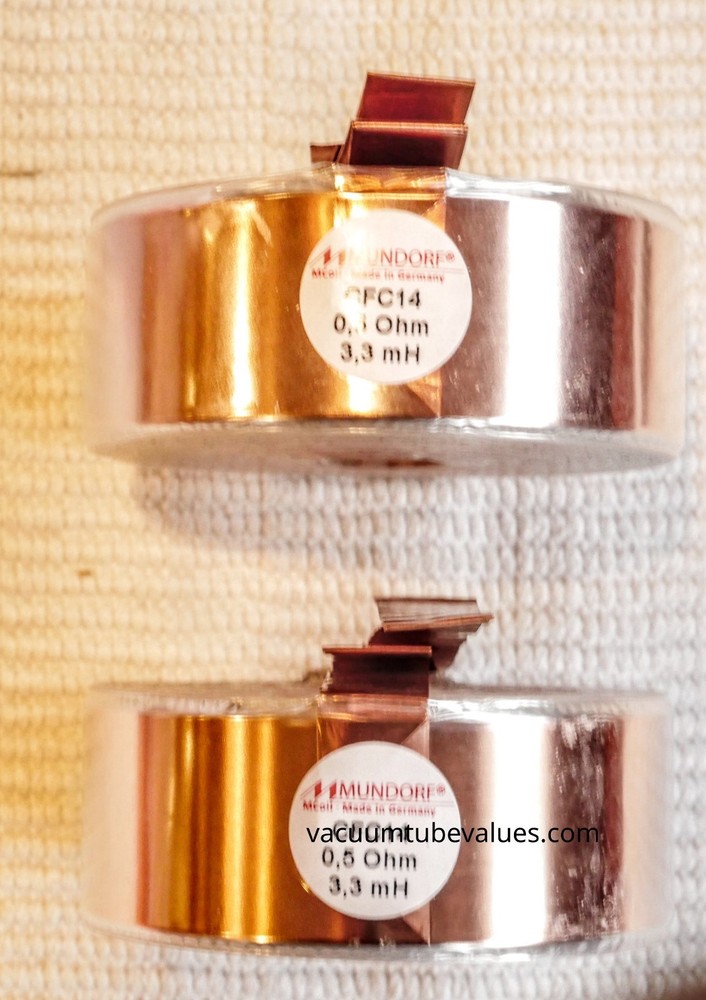 PAIR TWO Mundorf Coil Inductor CFC14 3.30 3.3 mH Pure Copper Foil