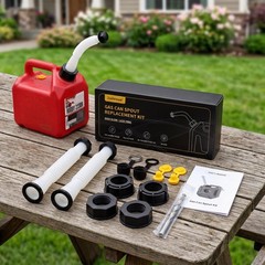 Gas Can Spout Replacement Kit Gas Can Nozzle Replacement (2 Kit 2 Kit White