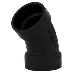 Charlotte Pipe ABS003210600 Black 45 Degree ABS Elbow 1-1/2 x 1-1/2 Hub Dia. in.