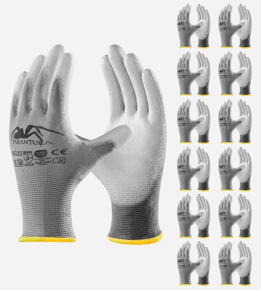 PU Coated Work Gloves, Seamless Knit Glove for Men and Women, Smooth Grip on …