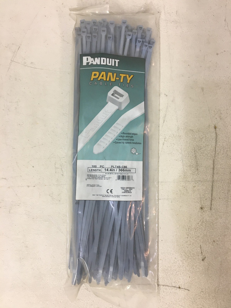 Panduit Nylon Cable Ties, 14.4″ L, PLT4S-C86, Metal Detectable 10% OFF SALE!