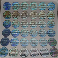 1000 Round 25 MM 1 INCH Security Hologram Tamper Evident Warranty Silver Labels