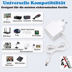 3V 4.5V 5V 6V 9V 12V 18V 24V 1A 1.2A 2A DC Voltage Plug Power Supply 5.5 White