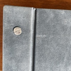 Vintage Unused Blank Book Blue Gray Paper Brads Binding 11.25 x 8.75 in