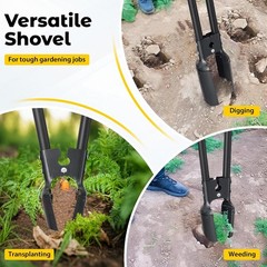 Post Hole Digger Tool, Heavy Duty Post Hole Digger with 55 Inch Handle, Dual Sha