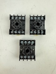 x(3) Custom Connector OT08 8 PINS Din Relay Socket, 10A, 600 VAC,