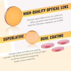 20mm Replacement Focus Lens for 50W 60W 70W 80W Laser Engravers PVD ZnSe 2″ FL