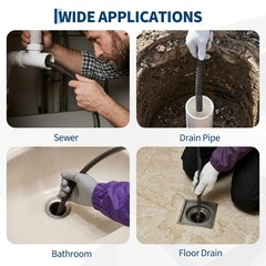 75 FT x 3/8 In Electric Drain Cleaner Machine ,Auto Feed Drain Auger Sewer Snake