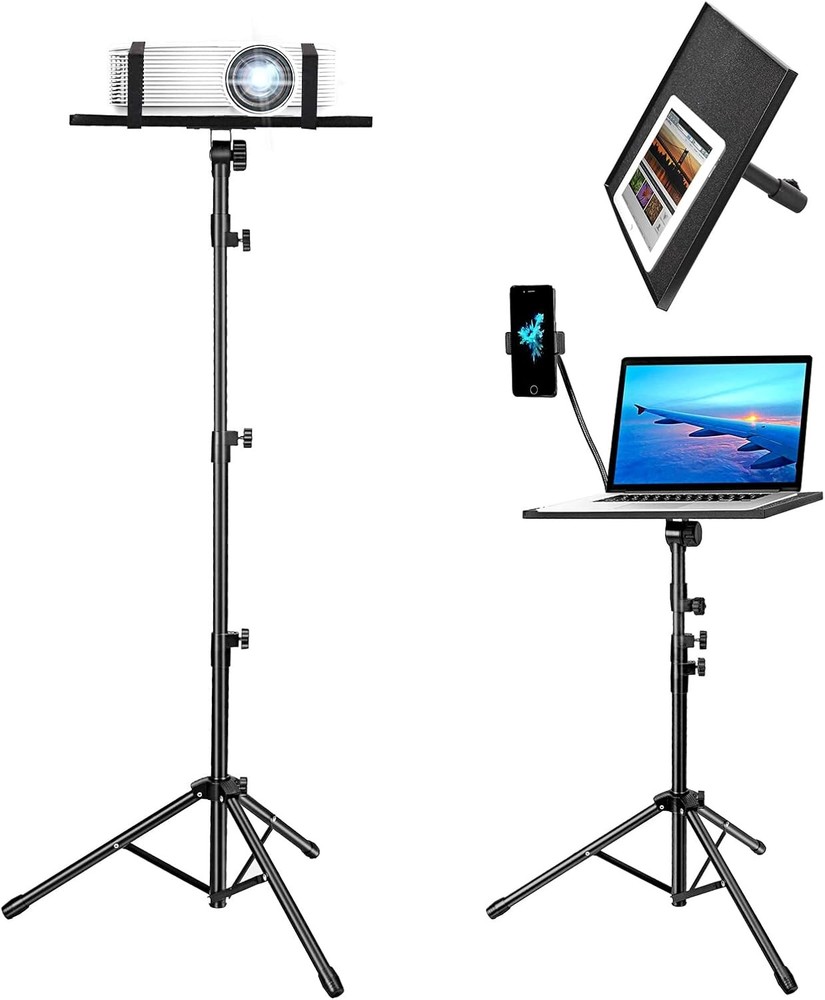 Kereal Laptop Projector Tripod Stand, Universal Portable 25 to 48 inch, Black