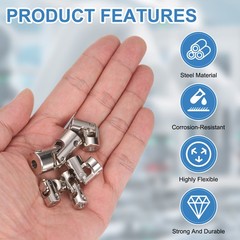 2Pcs Rotatable Universal Steering Shaft 3mm to 3mm Inner Dia with M3 Screws