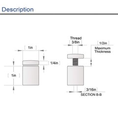 20-Pack Standoff Screws (1×1), Stainless Steel Standoff Mounting Hardware