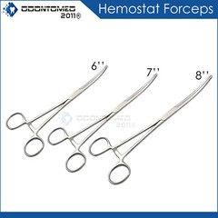 Set Of 3 Kocher Hemostat Forceps Curved 6″ 7″ 8″ Surgical Veterinary Instruments