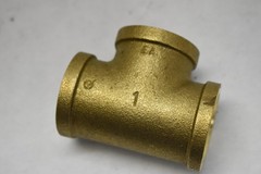Lot of 6 Supply Giant BRTE0100-NL 1 Brass Tee Lead Free Female Threaded NPT