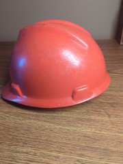 Vintage Red MSA V-Gard Protective Hard Hat Early 70’s