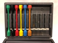 AccuTorq (6) Green, Black, Red, Yellow, Blue, Light Brown 17mm-21mm w/ Case