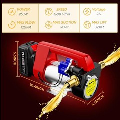 Cordless Fuel Transfer Pump Battery Powered 4000mah 21V Diesel Transfer Pump Kit