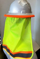 2 PC. FX SAFETY HARD HAT NECK SHIELD HELMET SUN SHADE HI VIS REFLECTIVE STRIPE