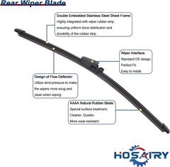 Rear Wiper Arm Blade Set for Volkswagen VW Tiguan 2009-2017 Rear Windshield Wipe