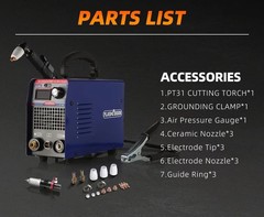 CUT50 110V/220V 50A Plasma Cutter Sic Mosfet 10mm” Clean Cuts LED Display