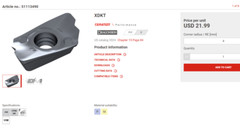 CERATIZIT Milling Insert XDKT11T340ER-F40 CTPM245 WNT MADE IN AUSTRIA NEW 10 pcs
